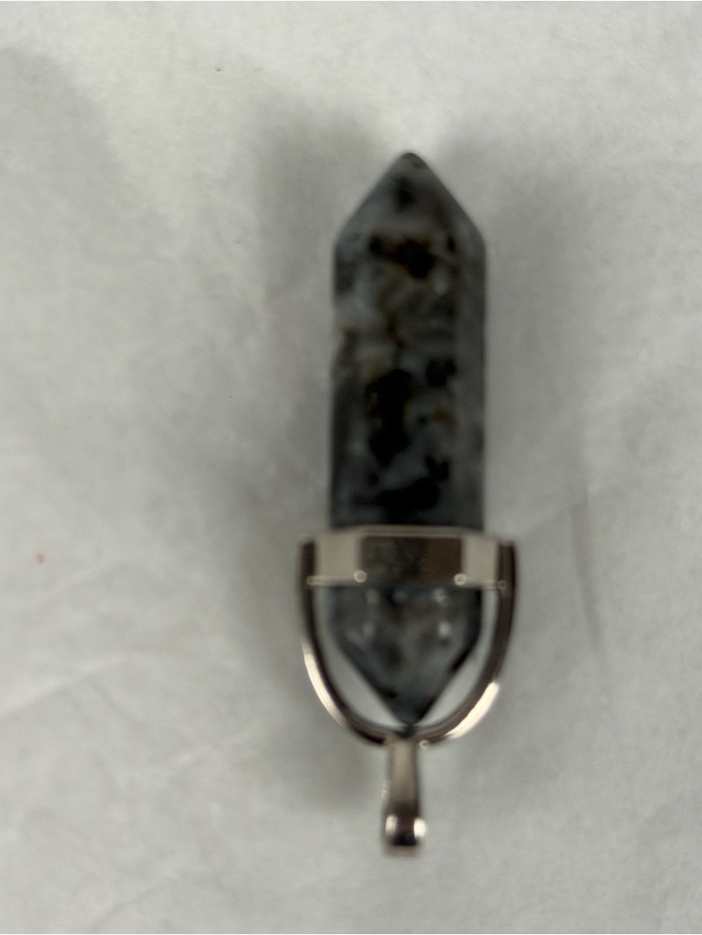 Laborite Stone Pendant with Stainless Steel holder. unisex
